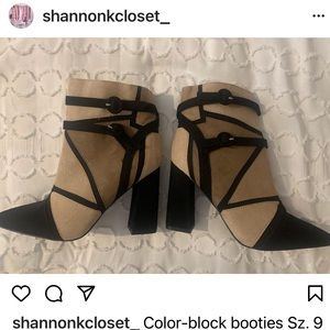 Colorblock booties size 9! Never worn